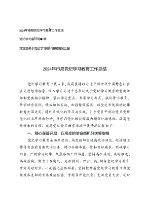 3篇 2024年党支部党纪学习教育工作总结进展情况汇报、党纪学习教育问题清单.docx