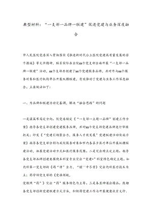 典型材料：“一支部一品牌一联建”促进党建与业务深度融合.docx