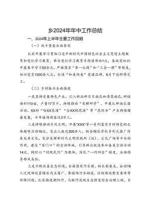 乡2024年年中工作总结.docx