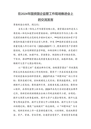 在2024年国资国企监管工作现场推进会上的交流发言.docx