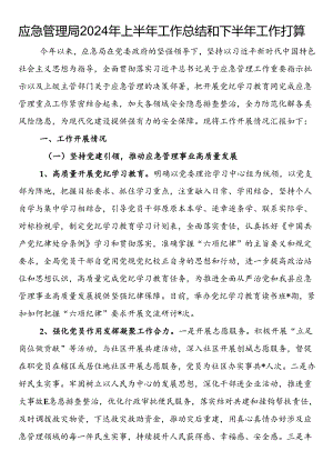 应急管理局2024年上半年工作总结和下半年工作打算.docx