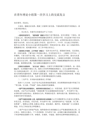 在青年理论小组第一次学习上的交流发言.docx