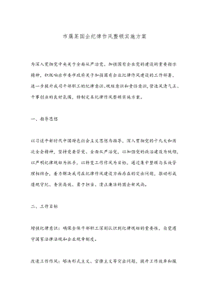 市属某国企纪律作风整顿实施方案.docx