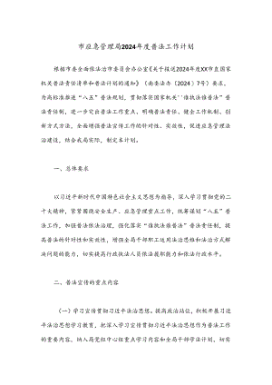 市应急管理局2024年度普法工作计划.docx