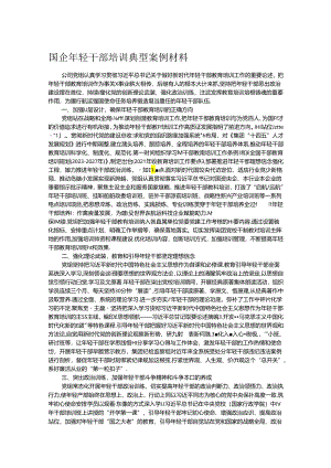 国企年轻干部培训典型案例材料.docx
