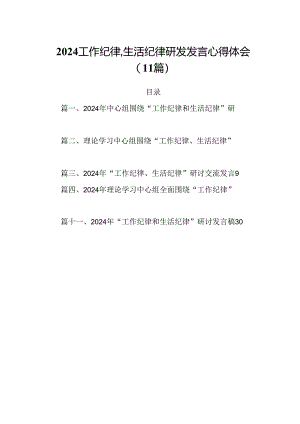 2024工作纪律生活纪律研发发言心得体会（11篇）.docx