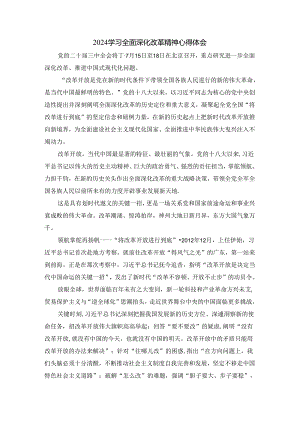 2024学习全面深化改革精神心得体会六.docx
