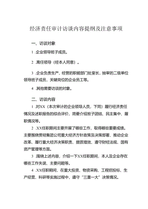 经济责任审计访谈内容提纲及注意事项.docx