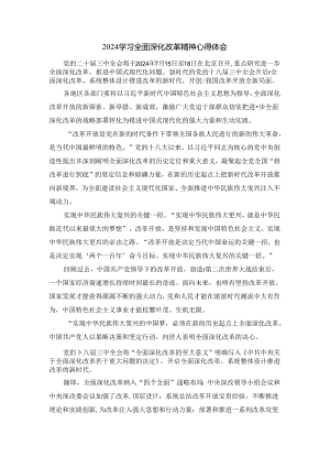 2024学习全面深化改革精神心得体会二.docx