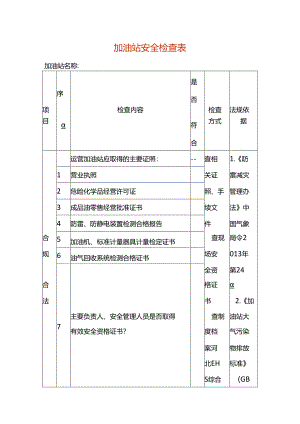 加油站安全检查表.docx