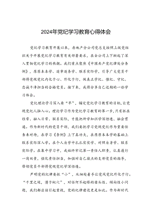 公司关于2024年党纪学习教育的心得体会二十六篇.docx