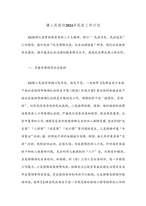 镇人民政府2024年民政工作计划.docx