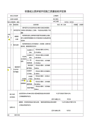 软基或土质岸坡开挖施工质量验收评定表.docx
