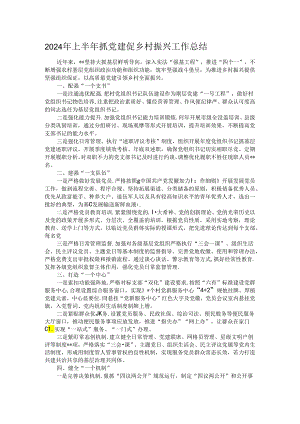 2024年上半年抓党建促乡村振兴工作总结.docx