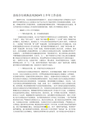 县综合行政执法局2024年上半年工作总结.docx