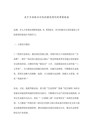 关于乡村振兴示范村建设情况的考察报告.docx