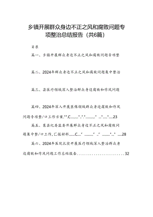乡镇开展群众身边不正之风和腐败问题专项整治总结报告6篇（完整版）.docx