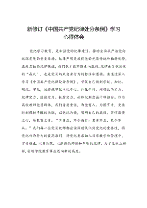《2024新修订中国共产党纪律处分条例》学习心得体会十篇.docx