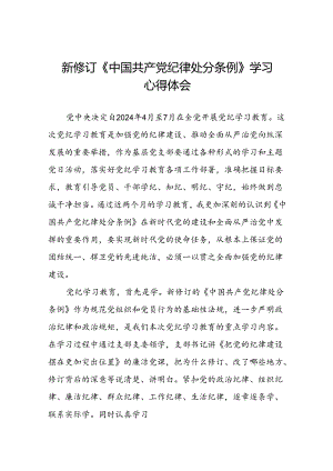 国有企业负责人2024新修订中国共产党纪律处分条例心得体会二十七篇.docx