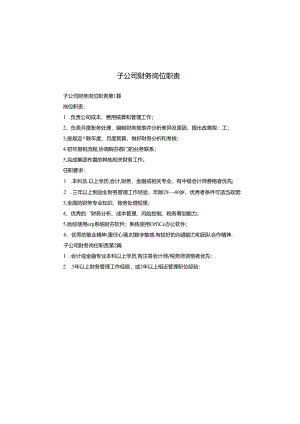 子公司财务岗位职责.docx