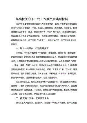 某高校关心下一代工作委员会典型经验材料.docx