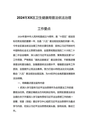 2024年XX区卫生健康局普法依法治理工作要点.docx