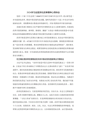 2024学习全面深化改革精神心得体会三.docx