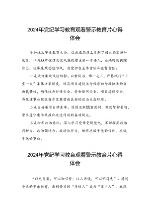 党员干部2024年党纪学习教育观看警示教育片的心得感悟(15篇).docx