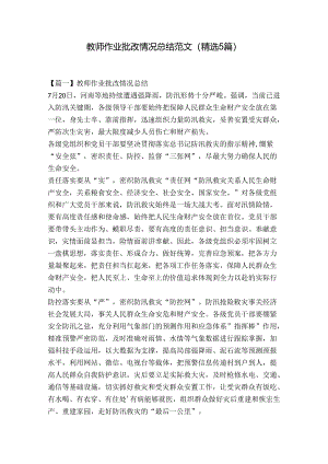 教师作业批改情况总结范文(精选5篇).docx