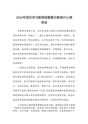 2024年党纪学习教育观看警示教育片心得感悟发言稿(16篇).docx