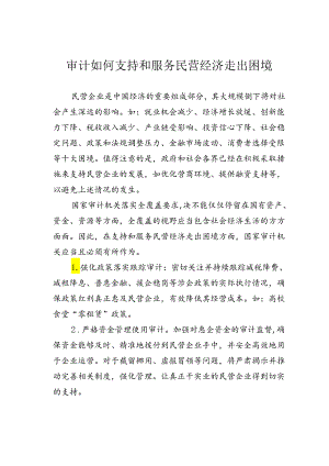 审计如何支持和服务民营经济走出困境.docx