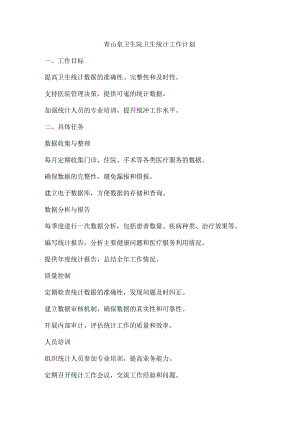 青山泉卫生院卫生统计工作计划.docx