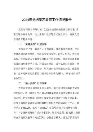 十篇2024年党纪学习教育开展情况的简报要讯.docx
