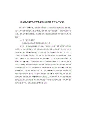 司法局2024年上半年工作总结和下半年工作计划.docx