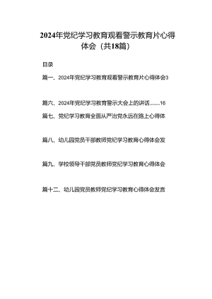 2024年党纪学习教育观看警示教育片心得体会优选18篇.docx
