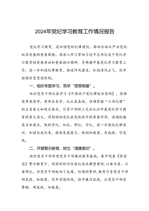 十篇2024年党支部党纪学习教育阶段总结汇报材料.docx