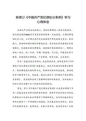 国企党员干部关于2024新版中国共产党纪律处分条例的心得感悟二十七篇.docx