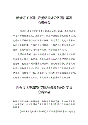 关于2024新版中国共产党纪律处分条例的心得体会简短发言十三篇.docx
