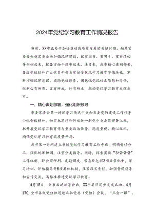 十九篇2024年党纪学习教育情况报告范文合集.docx