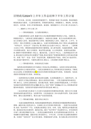区财政局2024年上半年工作总结和下半年工作计划.docx