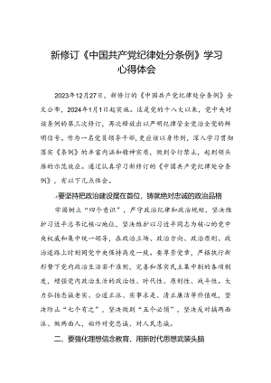 学习2024新修订版《中国共产党纪律处分条例》心得感悟二十二篇.docx