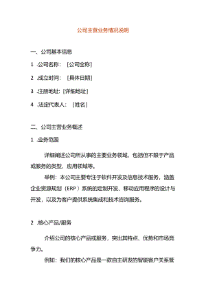 公司主营业务情况说明.docx