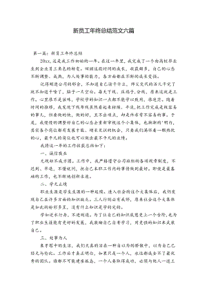 新员工年终总结范文六篇.docx