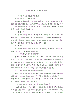财务的年度个人总结报告（3篇）.docx