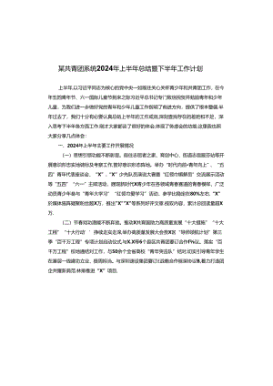 某共青团系统2024年上半年总结暨下半年工作计划.docx