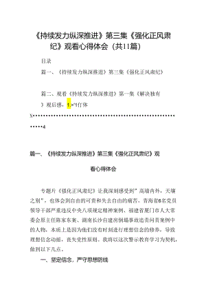 （11篇）《持续发力纵深推进》第三集《强化正风肃纪》观看心得体会汇编.docx