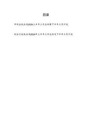 综合(行政)执法局2024上半年工作总结暨下半年工作计划2篇.docx