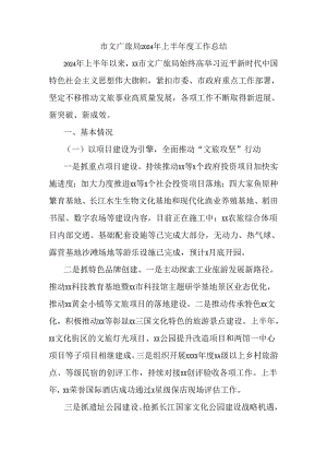 市文广旅局2024年上半年度工作总结.docx