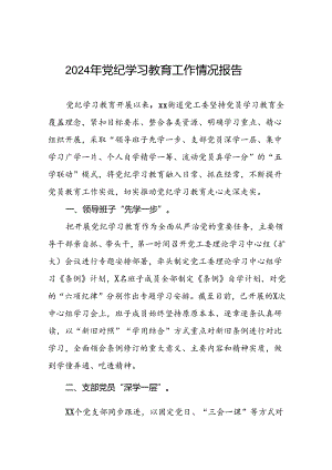 在学习贯彻2024年度党纪学习教育开展情况汇报二十六篇.docx