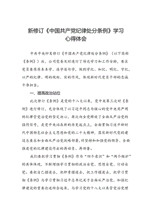 2024新修订中国共产党纪律处分条例六大纪律研讨发言材料二十二篇.docx